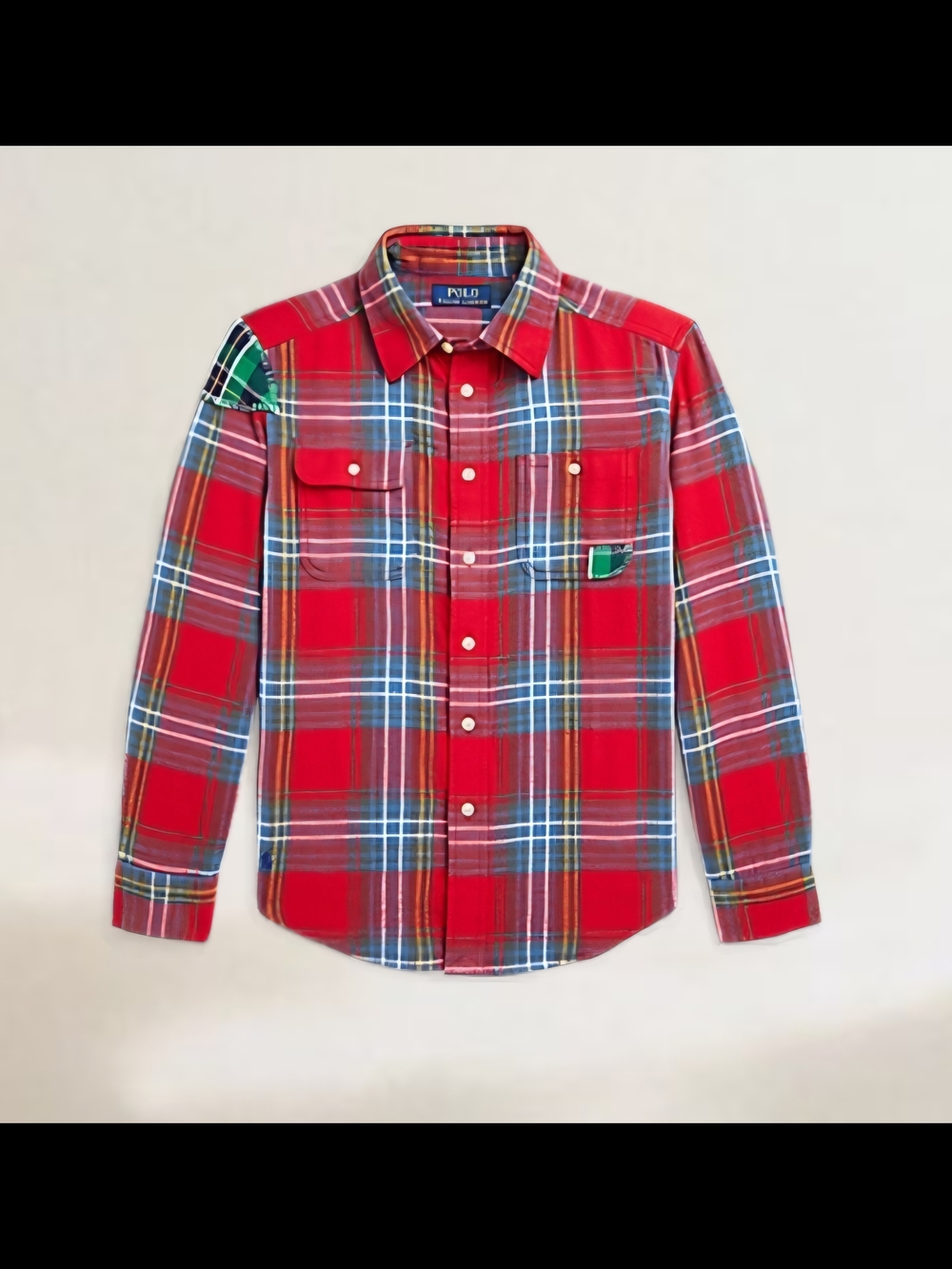 Polo by Ralph Lauren Red Plaid Shirt with Blue and White Accents
